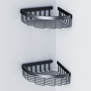 Корзина для душа угловая двойная Am.Pm Sense L чёрный матовый A7452222